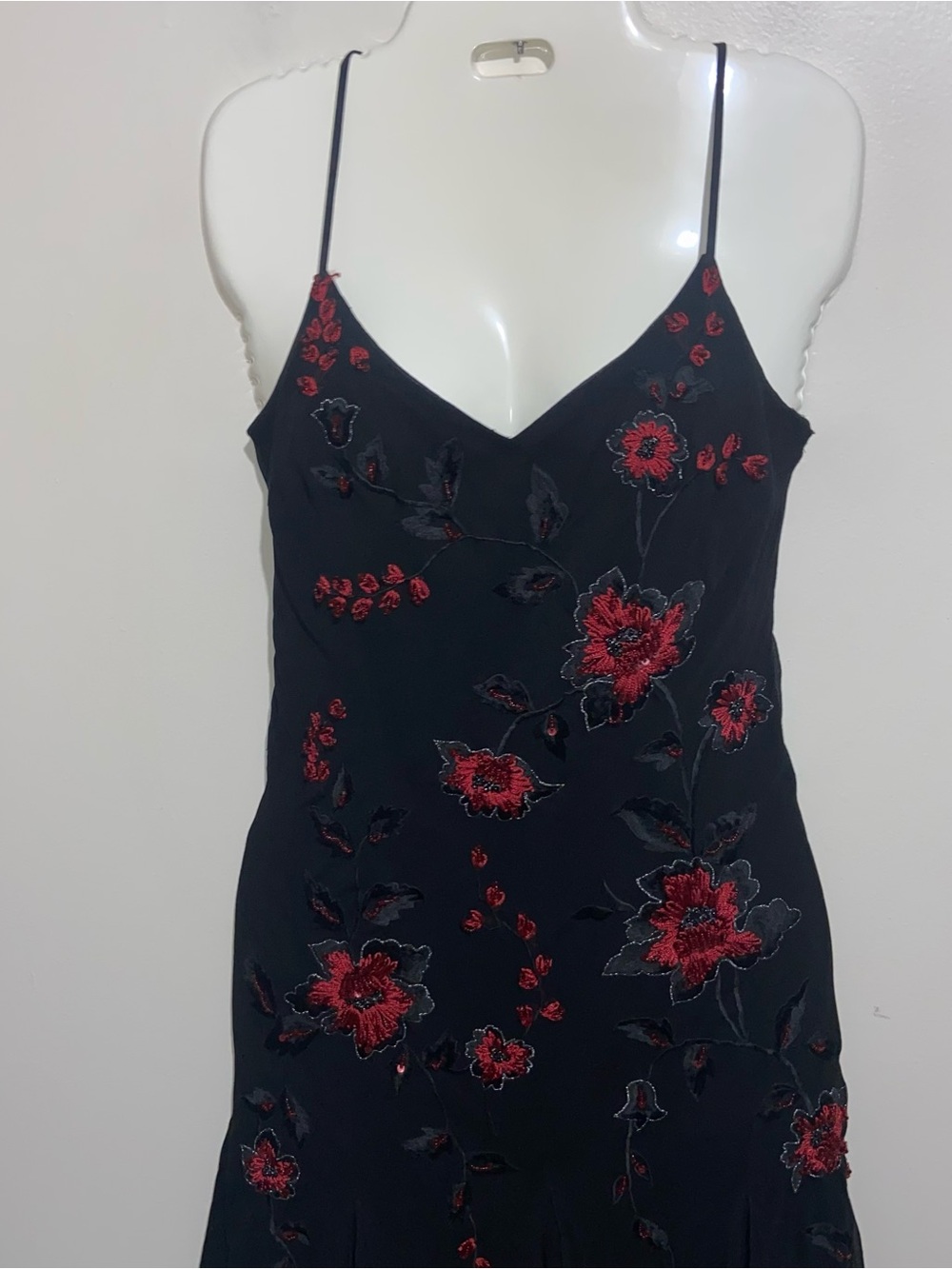 Sue Wong Nocturne Dress Sz 8 Silk Beaded Handkerchief Hem Whimsigoth Fairy Vtg - Picture 8 of 14